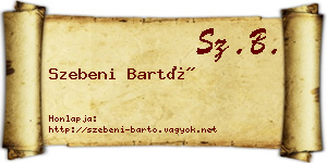 Szebeni Bartó névjegykártya